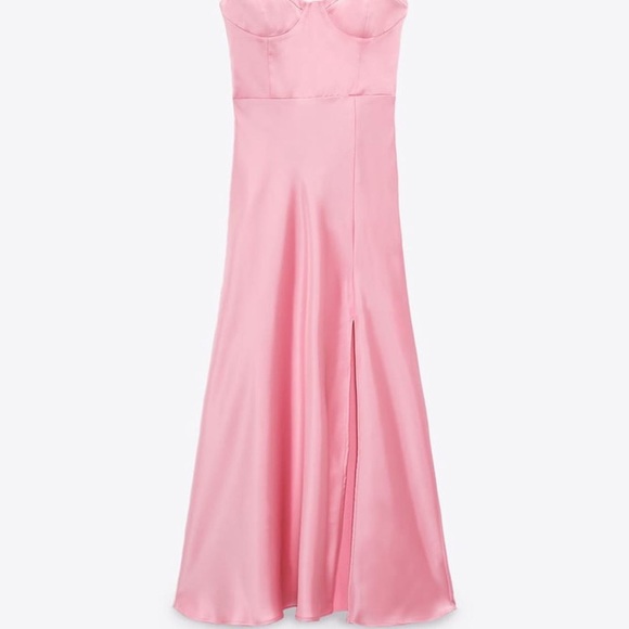 ZARA Pink Satin Dress - Picture 5 of 10